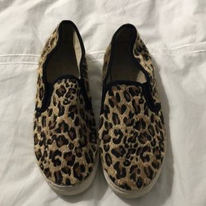 Leopard print slip on sneakers